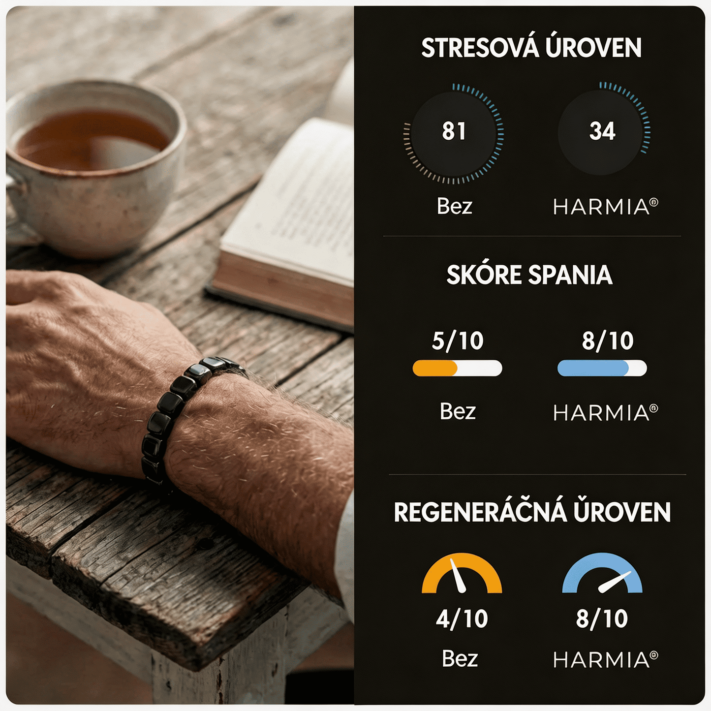 HARMIA® – Magnetický Hematitový Náramok